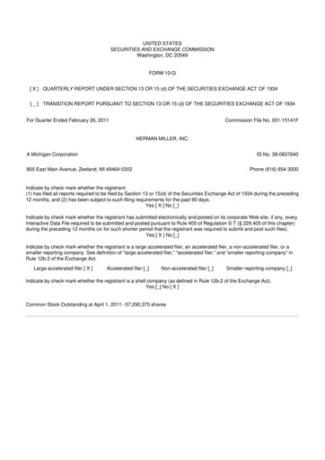 Miniature MillerKnoll 10-Q Rapport trimestriel  