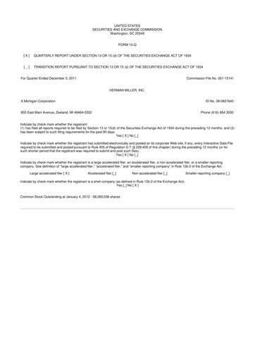 Miniature MillerKnoll 10-Q Rapport trimestriel  