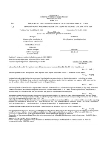 Thumbnail MillerKnoll 10-K Annual Report 2016