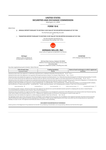 Thumbnail MillerKnoll 10-K Annual Report 2021