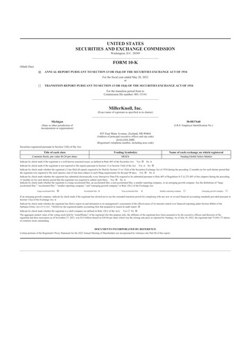 Thumbnail MillerKnoll 10-K Annual Report 2022