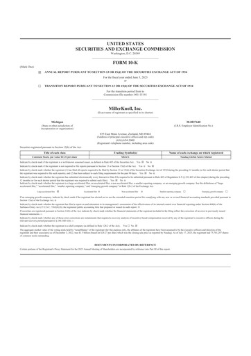 Thumbnail MillerKnoll 10-K Annual Report 2023