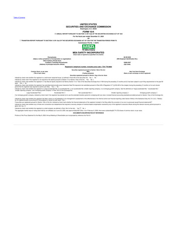 Thumbnail MSA Safety 10-K Annual Report 2025