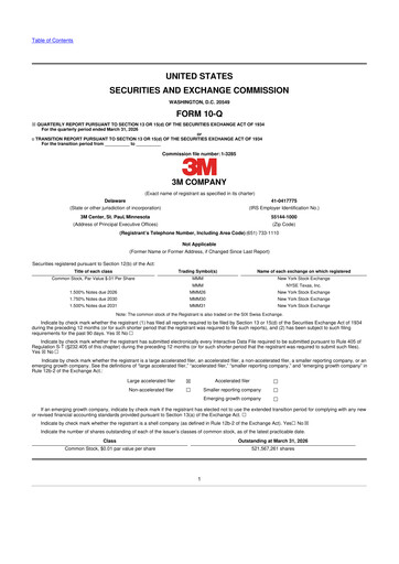 Thumbnail 3M 10-Q Quarterly Report FY 