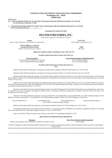 Thumbnail Dycom Industries 10-K Annual Report 