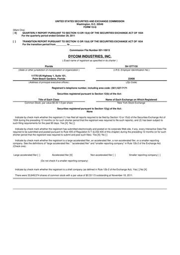 Thumbnail Dycom Industries 10-Q Quarterly Report FY2012 