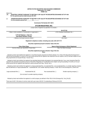 Thumbnail Dycom Industries 10-Q Quarterly Report FY2012 
