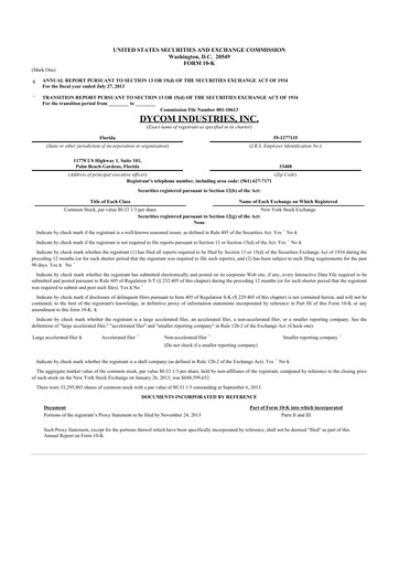 Thumbnail Dycom Industries 10-K Annual Report 2013