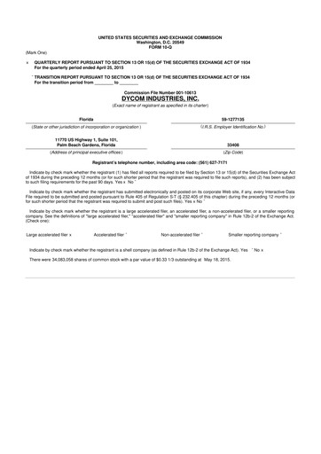 Thumbnail Dycom Industries 10-Q Quarterly Report FY2015 