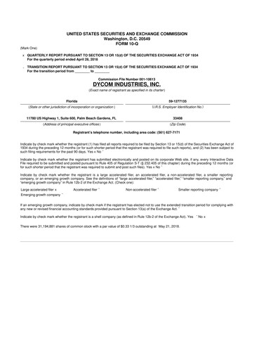 Thumbnail Dycom Industries 10-Q Quarterly Report FY2019 