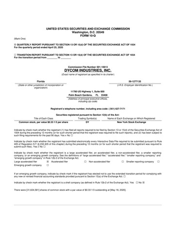 Thumbnail Dycom Industries 10-Q Quarterly Report FY2021 