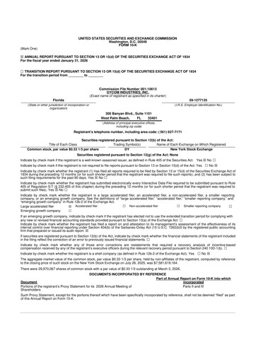 Thumbnail Dycom Industries 10-K Annual Report 