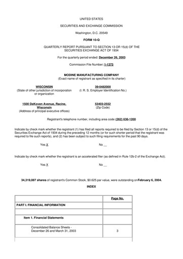 Thumbnail Modine Manufacturing
 10-Q Quarterly Report FY 