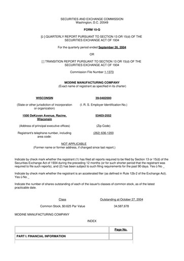 Thumbnail Modine Manufacturing
 10-Q Quarterly Report FY 