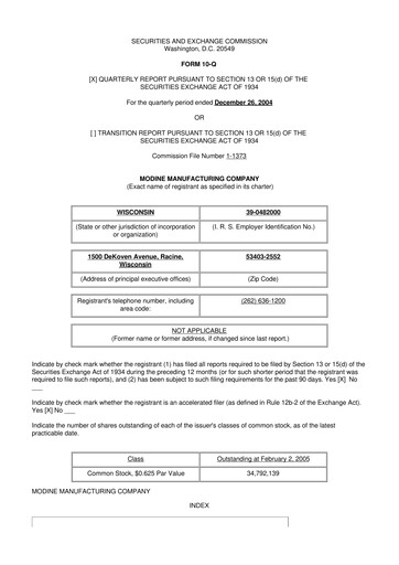 Thumbnail Modine Manufacturing
 10-Q Quarterly Report FY 