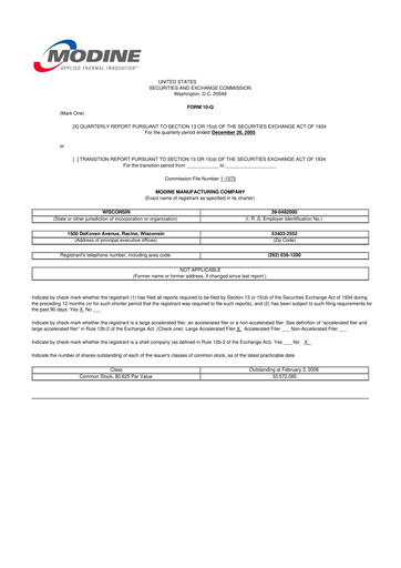 Thumbnail Modine Manufacturing
 10-Q Quarterly Report FY 
