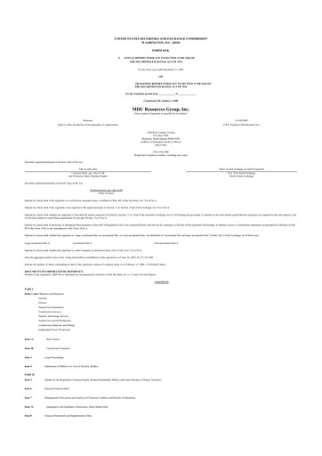 Thumbnail MDU Resources
 10-K Annual Report 