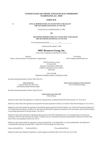 Thumbnail MDU Resources
 10-K Annual Report 