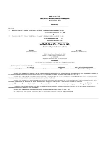 Thumbnail Motorola Solutions
 10-Q Quarterly Report FY2026 