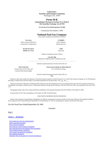 Thumbnail National Fuel Gas
 10-K Annual Report 