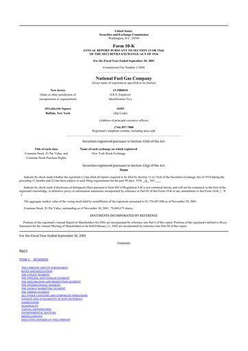 Thumbnail National Fuel Gas
 10-K Annual Report 