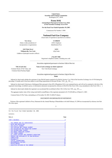 Thumbnail National Fuel Gas
 10-K Annual Report 