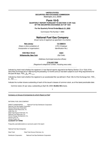 Thumbnail National Fuel Gas
 10-Q Quarterly Report FY 