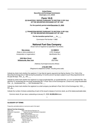 Thumbnail National Fuel Gas
 10-Q Quarterly Report FY 