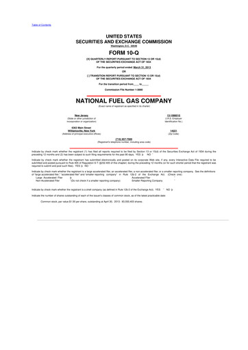 Thumbnail National Fuel Gas
 10-Q Quarterly Report FY2013 