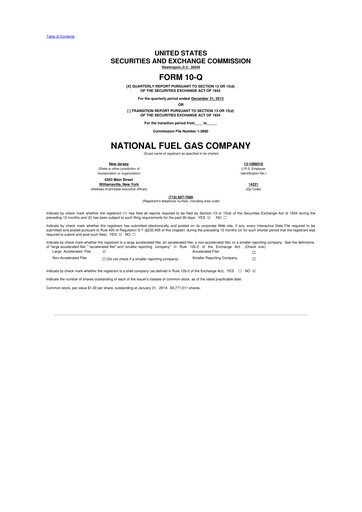 Thumbnail National Fuel Gas
 10-Q Quarterly Report FY2014 