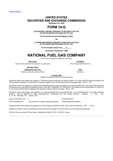 Thumbnail National Fuel Gas
 10-Q Quarterly Report FY2015 