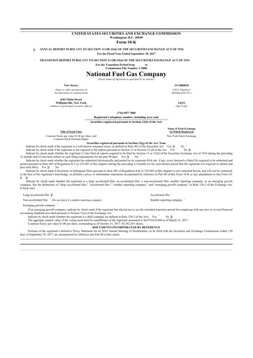 Thumbnail National Fuel Gas
 10-K Annual Report 2017