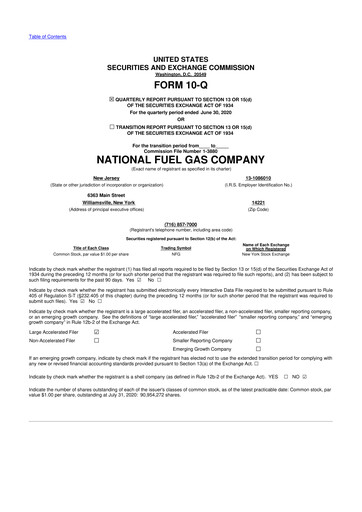 Thumbnail National Fuel Gas
 10-Q Quarterly Report FY2020 