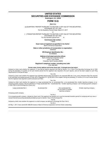 Thumbnail Bank of America  10-Q Quarterly Report FY2017 