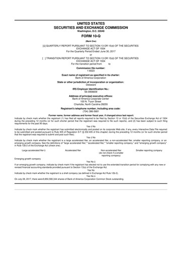 Thumbnail Bank of America  10-Q Quarterly Report FY2017 