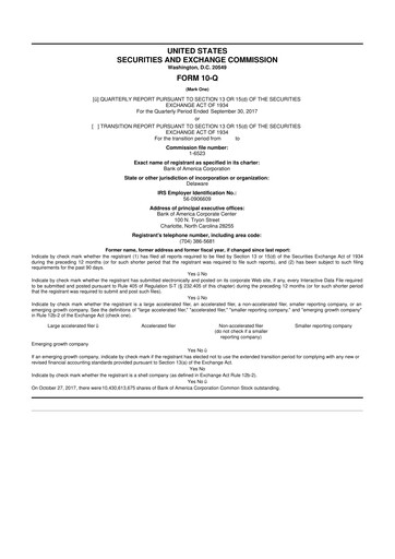 Thumbnail Bank of America  10-Q Quarterly Report FY2017 