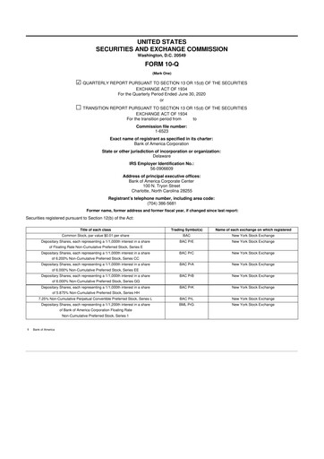 Thumbnail Bank of America  10-Q Quarterly Report FY2020 