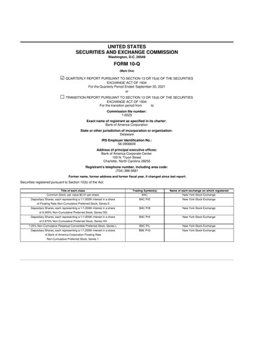 Thumbnail Bank of America  10-Q Quarterly Report FY2021 