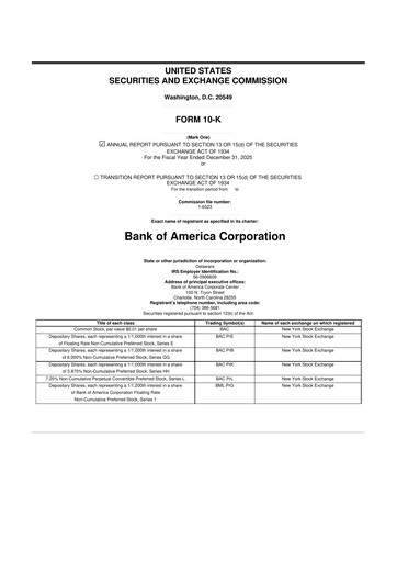 Thumbnail Bank of America  10-K Annual Report 
