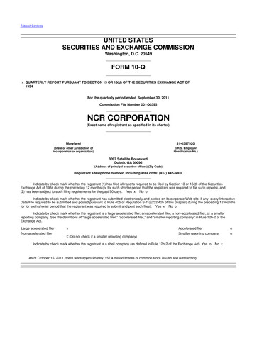 Thumbnail NCR Voyix Corporation 10-Q Quarterly Report FY2011 