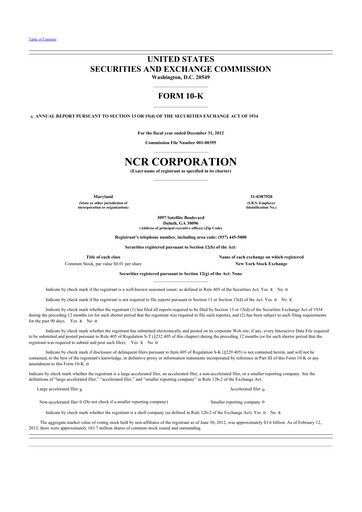 Thumbnail NCR Voyix Corporation 10-K Annual Report 2012