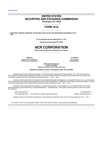 Thumbnail NCR Voyix Corporation 10-Q Quarterly Report FY2013 