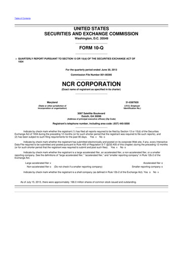 Thumbnail NCR Voyix Corporation 10-Q Quarterly Report FY2013 