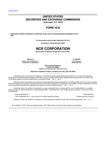 Thumbnail NCR Voyix Corporation 10-Q Quarterly Report FY2013 