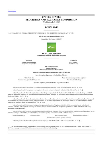 Thumbnail NCR Voyix Corporation 10-K Annual Report 2013