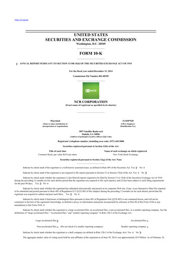 Thumbnail NCR Voyix Corporation 10-K Annual Report 2014