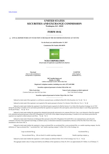 Thumbnail NCR Voyix Corporation 10-K Annual Report 2015