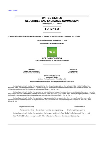 Thumbnail NCR Voyix Corporation 10-Q Quarterly Report FY2016 