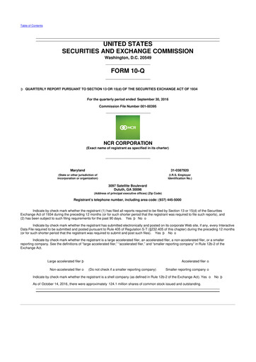 Thumbnail NCR Voyix Corporation 10-Q Quarterly Report FY2016 