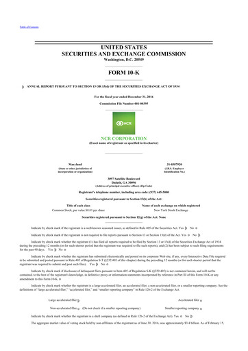 Thumbnail NCR Voyix Corporation 10-K Annual Report 2016